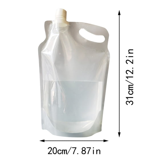 1Pc Collapsible Water Bottle, 2L 67oz Foldable Water Bag with Handle for Hiking