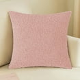 thumbnail image 6 of RBCKVXZ Pack of 1 Cozy Boucle-Like Textured Throw Pillow Covers for Couch Home Sofa Bedroom Car - 18"x18", Pink, 6 of 6