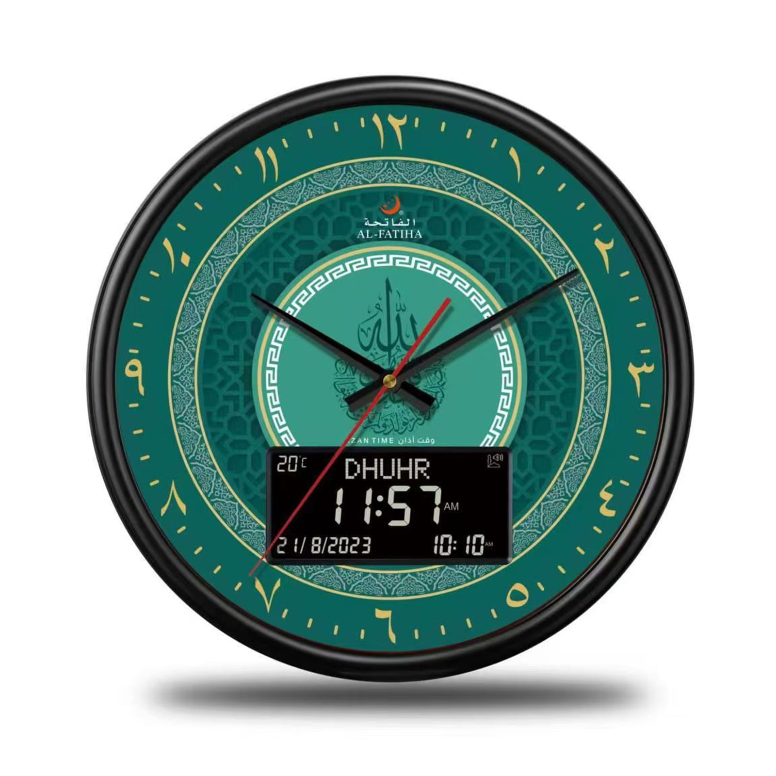 Attractive 13 Inch Round Wall Clock Retro Roman Numerals With Multiple Functions Alarm Date Temperature Timer for Home