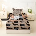 thumbnail image 4 of Homewish Cool Dachshund Dog Twin Sheets,Woof Print Bedding,Black,3-Piece,1 Fitted Sheet and 1 Pillowcase, 4 of 6