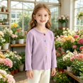 thumbnail image 7 of Ruyang Kids Girls Sweater Long Sleeve Button Down Tops Toddler Ribbed Knit Cardigan Fall School Uniform Pullover Pullover, 7 of 7