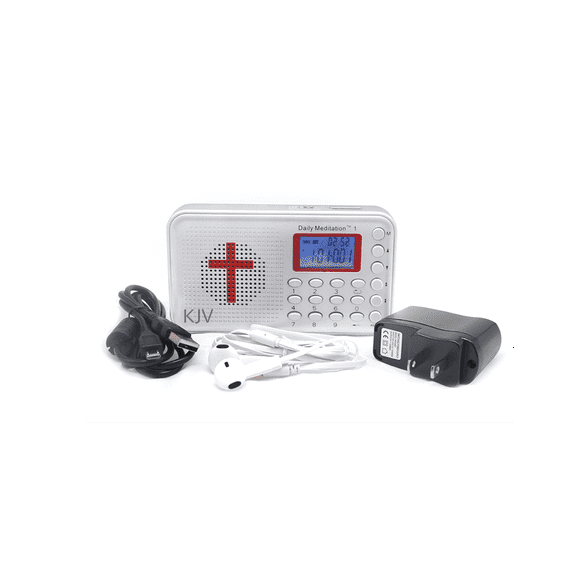 Daily Meditation KJV Audio Bible Player - King James Version Electronic Talking Bible with Charger and Earphone