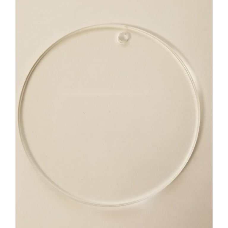 (15 Pack) Clear 1/8 Acrylic Discs with Hole - Circle, Round, Sheet, (4”)