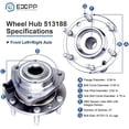 thumbnail image 5 of ECCPP Wheel Bearing Hub Assembly 2004-2007 For Buick Rainier 2002-2009 For Chevrolet Trailblazer For GMC Envoy  513188 W/ABS 6 Lugs  1PCS, 5 of 7