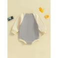 thumbnail image 4 of Bagilaanoe Newborn Baby Girl Boy Oversized Rompers Sweatshirt Long Sleeve Bodysuits Contrast Color Pullover 6M 12M 18M 24M Infant Casual Tee Tops, 4 of 8