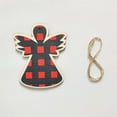 thumbnail image 3 of Ensemble d'Ornements de Noël Classiques Rouges Décorations en Bois Motif à Carreaux Cloches Flocons de Neige Design de Sapin de Noël Pendentifs Suspendus Polyvalents Étiquettes-Cadeaux en Bois Durables 1 Pce Env. 40 g, 3 of 3