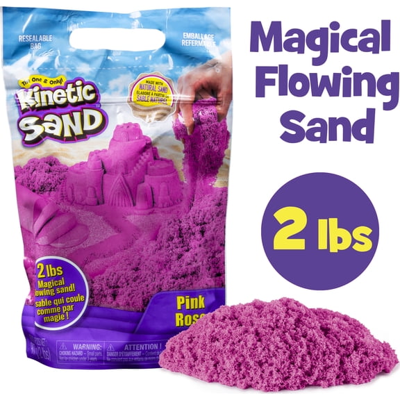 Kinetic Sand, The Original Moldable Sensory Play Sand, Pink, 2 lb. Resealable Bag, Ages 3