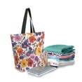 thumbnail image 2 of FORMRS Womens Canvas Tote Bag with Zipper Inner Pocket Shoulder Handbag, Colorful Flowers Pattern, 2 of 7