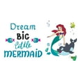 thumbnail image 2 of Dream Big Little Mermaid Dolphin Colorful Fish Salt Water Princess Creatures Seahorse Queen Sweet Dreams Bedtime Unicorn Lovely Dear Dream Decorating Wall Decal Sticker - Size: 30 In X 18 In, 2 of 5