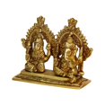 thumbnail image 3 of Brass World Brass Ganesha Laxmi Ganesh Lakshmi Bhagwan Idol Sitting Ganpati Murti Metal Statue for Home Office Success Entrance Décor Diwali Pooja Good Luck Gift(4.5x3.75 Inch), 3 of 4