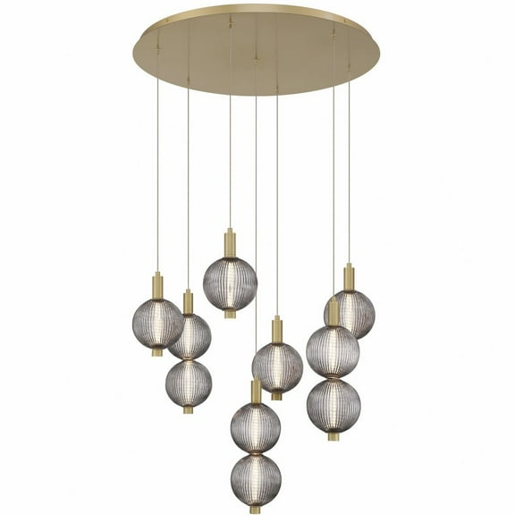 47191-013 Eurofase Lighting Palmas - 90W 7 LED Chandelier-16 Inches Tall and 29.5 Inches Wide-Gold Finish