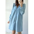thumbnail image 5 of Women's Myosotis Buttoned Denim Shift Dress with Ruffles, 5 of 8