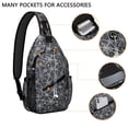 thumbnail image 2 of Sling Backpack,Spider Web Halloween Pattern Sling Bag with Water Bottle Holder,Waterproof Sling Bag for Men/Women with Headphone Jack for Hiking,Travel, 2 of 6
