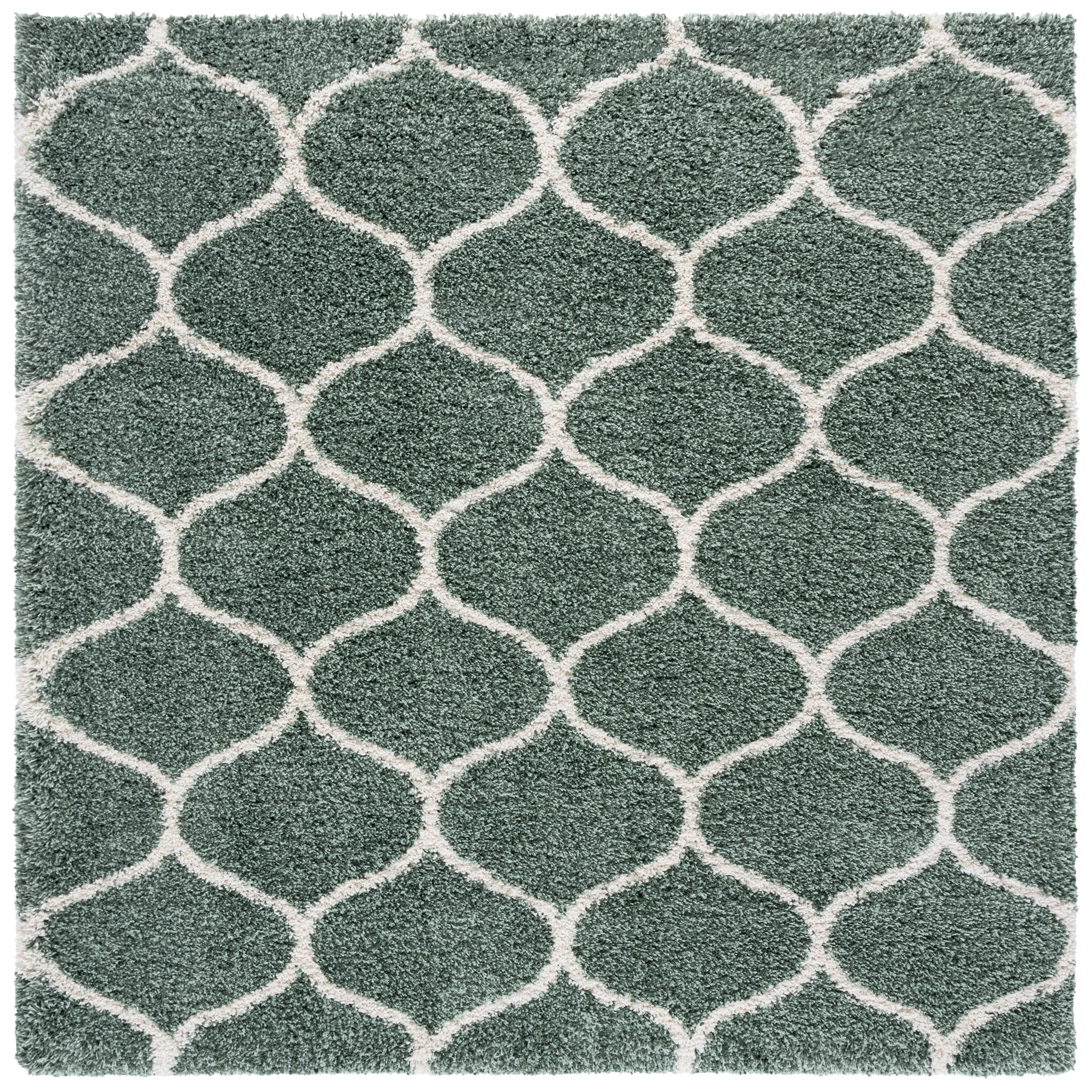 Safavieh Hudson Arline Geometric Shag Area Rug, Light Green/Ivory, 4' x 4' Square