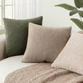 thumbnail image 6 of Pack of 2 Textured Boucle Throw Pillow Covers Neutral Accent Solid Decorative Pillow Cases Cozy Woven Couch Cushion Case for Sofa Bedroom Living Room Home Decor 20x20 Inch Light Khaki Tan, 6 of 7