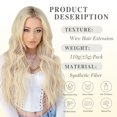 thumbnail image 5 of Invisible Wire Hair Extensions - 20 Inch Halo Hair Extensions Auburn Long Wavy Synthetic Hairpiece with Transparent Wire Adjustable Size, 4 Secure Clips for Women, 5 of 8