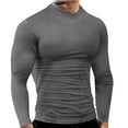 thumbnail image 2 of Gephdiin Compression Shirt Men Workout Shirts for Men Fitness Sports Quick Frying Long Sleeve T Shirt Tight Elastic Bottoming Top Mens Shirts Mens T-Shirts Polyester C M, 2 of 6