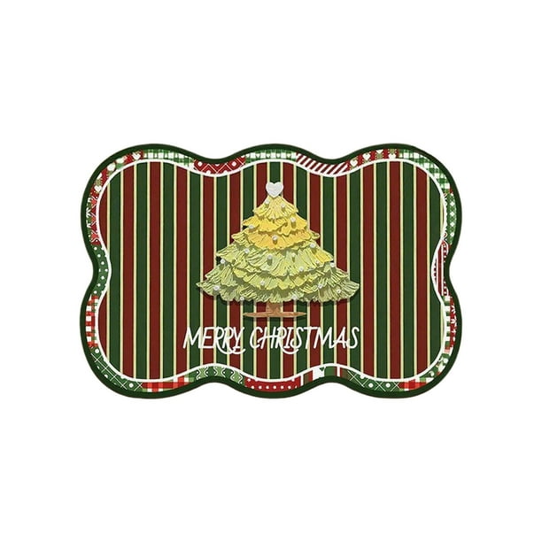 Alfombrillas navideñas de diatomeas, absorbentes, antideslizantes, antisuciedad y antidesgaste, para baño y decoración navideña.