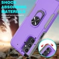 thumbnail image 4 of Tekcoo for Samsung Galaxy S23 FE Case, Heavy Duty Shockproof Full Body Phone Cover Built in Rotatable Metal Ring Holder Kickstand Cover for Samsung Galaxy S23 FE -Purple, 4 of 7