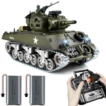 Supdex 1/18 RC Tank US M4A3 Sherman Remote Control Military Toys for Kid and Adult that Shoots BB