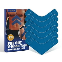 V-Knee Kinesiology Tape Precut Strips – 2 Inch Wide Waterproof Athletic Tape for Shoulders, Knees, and Muscles, Versatile Body Tape, 20 Count