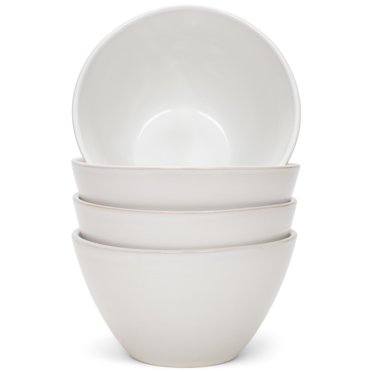 Elanze Designs 6.5 Inch White Ceramic Serving Bowl - Glossy Slant Side Contemporary Farmhouse Style