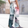 thumbnail image 4 of Dress Pants Women Petite High Waisted Wide Leg Summer Beach Vacation Pants Boho Lounge Casual Palazzo Trousers, 4 of 7