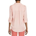 thumbnail image 3 of Time and Tru Women's Button Front Soft Shirt with Long Sleeves, 3 of 5