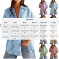 thumbnail image 3 of VBVC Women's Oversized Striped Button Down Shirt , Casual Long Sleeve Blouse For Women,Ladies' Loose Fit Collared Top with Pockets,Blue,S-2XL, 3 of 8