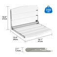 thumbnail image 4 of Dextrus Folding Wall Mount Shower Bench Seat, Folding Shower Chair, Waterproof Shower Bench Versatile Seat - White, 4 of 7