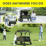 Jeep Deluxe Wrangler Wagon Stroller for 2 Kids with Cooler Bag, Parent Organizer & All-Terrain Wheels by Delta Children