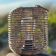 thumbnail image 3 of Key West Table Lamp, Sturdy Wicker and Iron Constructions, Loop Handle, LED Bulb, Circular, Cordless, 3 AAA Batteries (Not Included), 3 of 10
