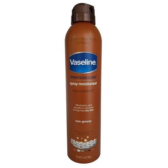 Vaseline, Spray & Go Moisturizer, Cocoa Radiant - 6.5 oz, Pack of 4