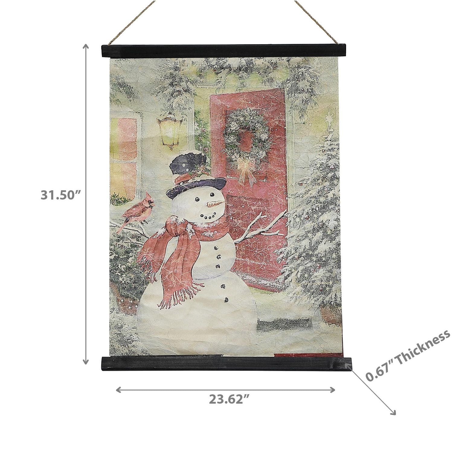 Support Mural En Papier Froissé Bonhomme De Neige