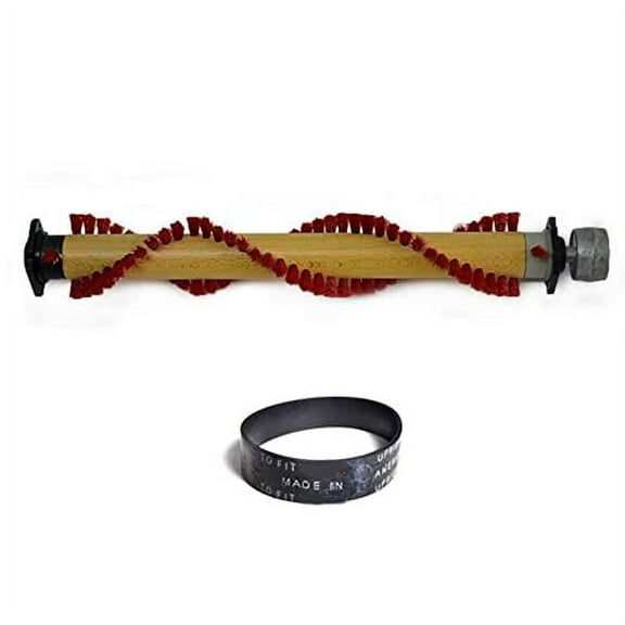 Replacement Part For Oreck Models XL21, XL21-600, 21-700, 21-750 Vacuum Cleaner 12 1/4 Clear Wood Red Bristle Brushroll With 6PK Heavy Duty Flat Belts