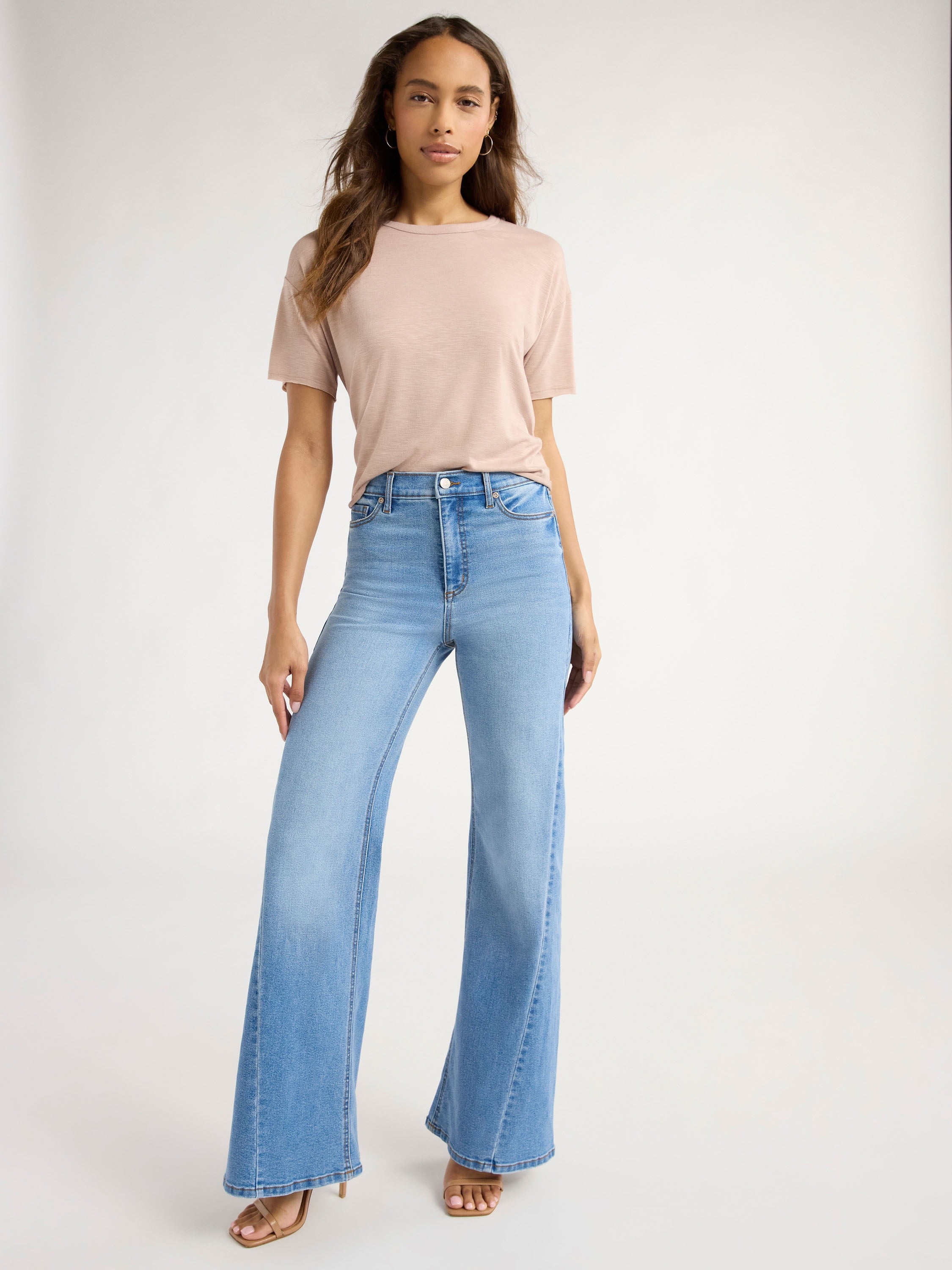 Sofia Jeans Women's Margot Wide Tri Inset High Rise Jeans, Sizes 0-20