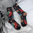 thumbnail image 5 of Pofeuu Paisley1 Print Crew Socks, Adult Running Hiking Socks for Youth and Adult, 5 of 6