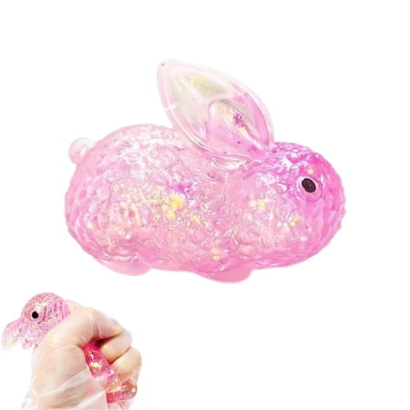 SharkTRUE Glitter Bunny Stress Balls Squishies Stretchy Rabbit Stress Relief Squeezes Squishies Sensory Fidget Toys Soft Sugar Filled Maltose Kawaii Animal Anxiety Relief Ball Birthday Party Favors