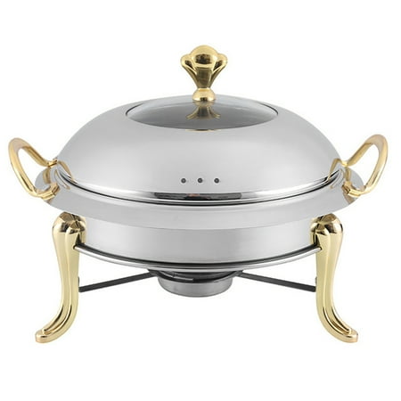 

1Pcs Mini Hotpot Pot Holder Stainless Steel Hotpot Set Tempered Glass Lid Chafing Dish Buffet Pan Food Tray Warmer A