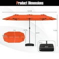 thumbnail image 3 of Gymax Parasol de Patio Double Face de 13 Pi avec Manivelle, Base de Parasol, Verrou de Sécurité, Orange, 3 of 10