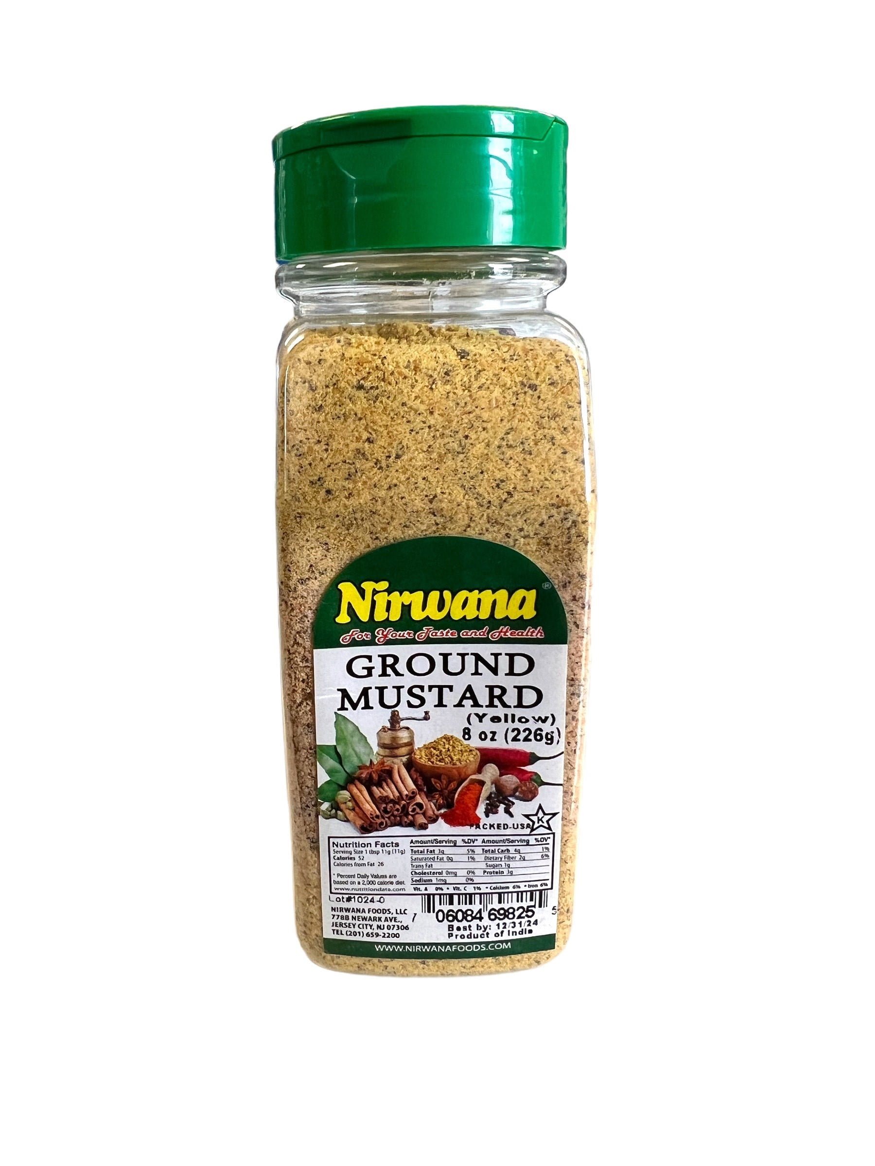 GROUND YELLOW MUSTARD 8 OZ JAR BY NIRWANA