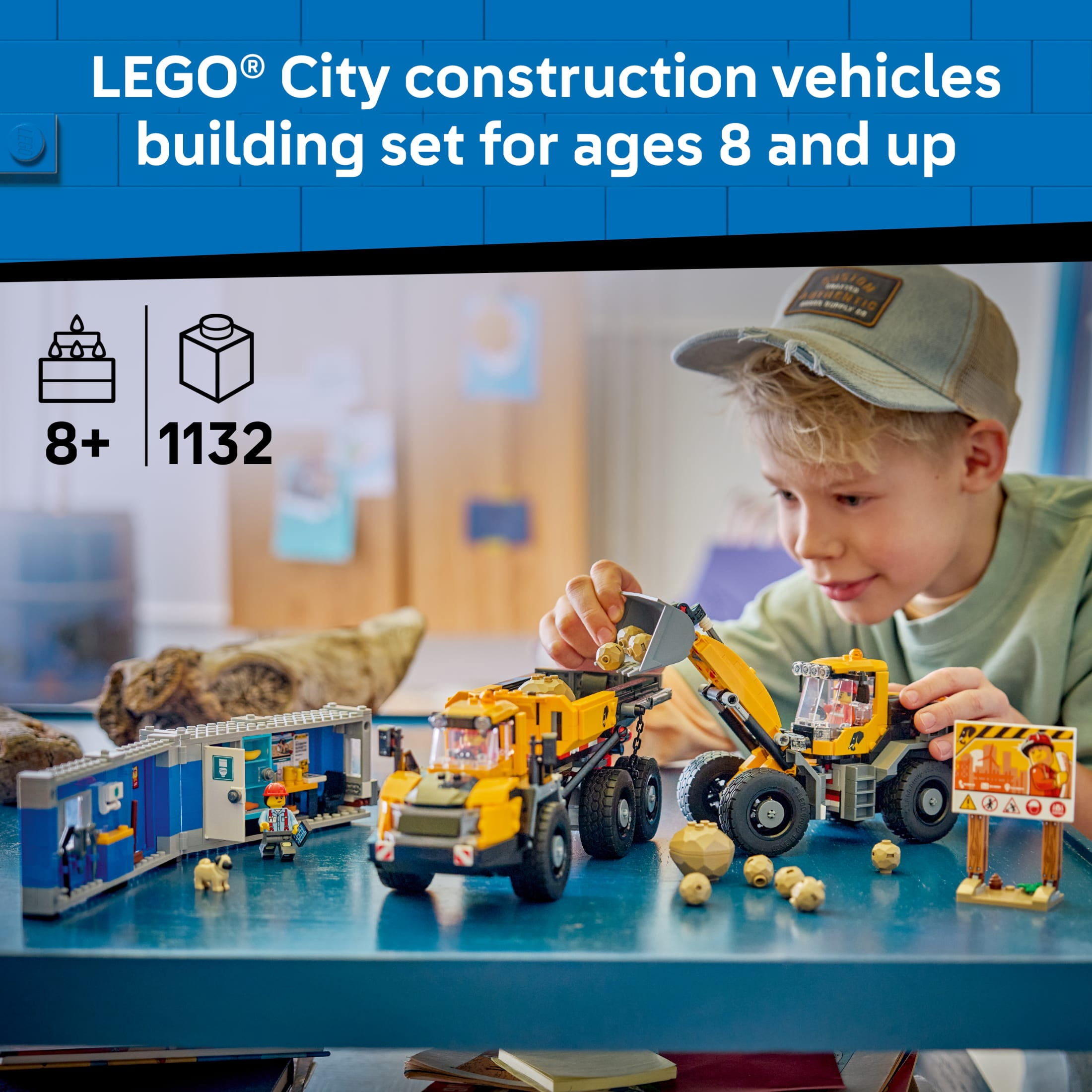 LEGO City Dump Truck & Front End Loader - Building Toy for Boys & Girls, Ages 8+ - Kids Construction Truck Toys - Gift for Birthdays - 60494
