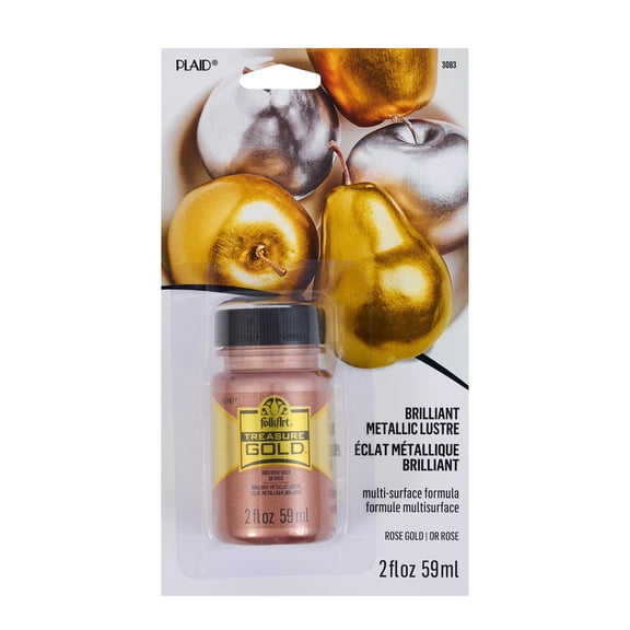 FolkArt Treasure Gold Acrylic Paint, Metallic Finish, Rose Gold, 2 fl oz