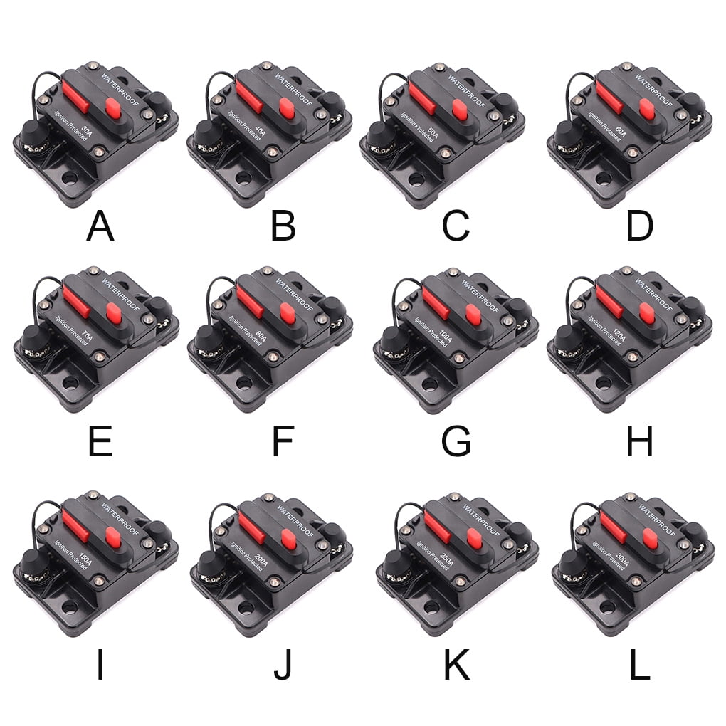 30A 40A 50A 60A 70A 80A 100A 120A 150A 200A 250A 300A AMP Circuit Breaker Fuse Reset 12\-48V DC Car Boat Auto Waterproof 2020 100A