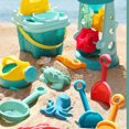 thumbnail image 1 of Juego de juguetes de arena de 9 piezas con palas, rastrillo, balde y reloj de arena con castillo Diversión en la playa para niños, 1 of 5