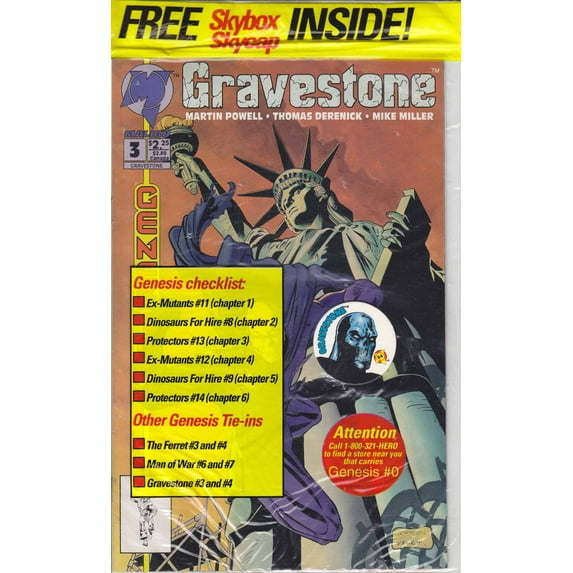 Gravestone #3D (in bag) VF ; Malibu Comic Book