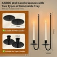 thumbnail image 2 of Wall Candle Sconces Set of Two, Taper and Pillar Holder, Entryway and Stair Corner Decor, Living Room Iron Candle Holders, Matte Black, 2 of 6