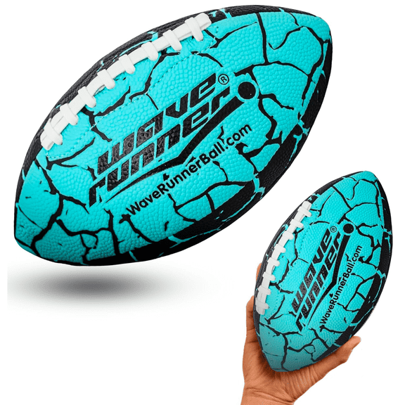 Wave Runner Grip It Waterproof Junior Size Football, 9.25-Inch, Durable Double-Laced, Ideal for Beach, Pool, and Outdoor Games Blue