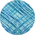 thumbnail image 1 of Ahgly Tapis Rond Lavable en Machine Intérieur Transitionnel Bleu, 4 Pieds Rond, 1 of 7
