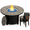 Gray, variant on LIFERUN 42 in Propane Fire Pit Table with 4 Stackable Aluminum Dining Chairs– 50,000 BTU Round Fire Pit with Lid, Converts to Patio Coffee Table, for Poolside, Balcony, Terrace (Brown)